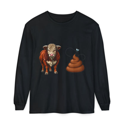 Bull & Poo Graphic Long Sleeve Tee