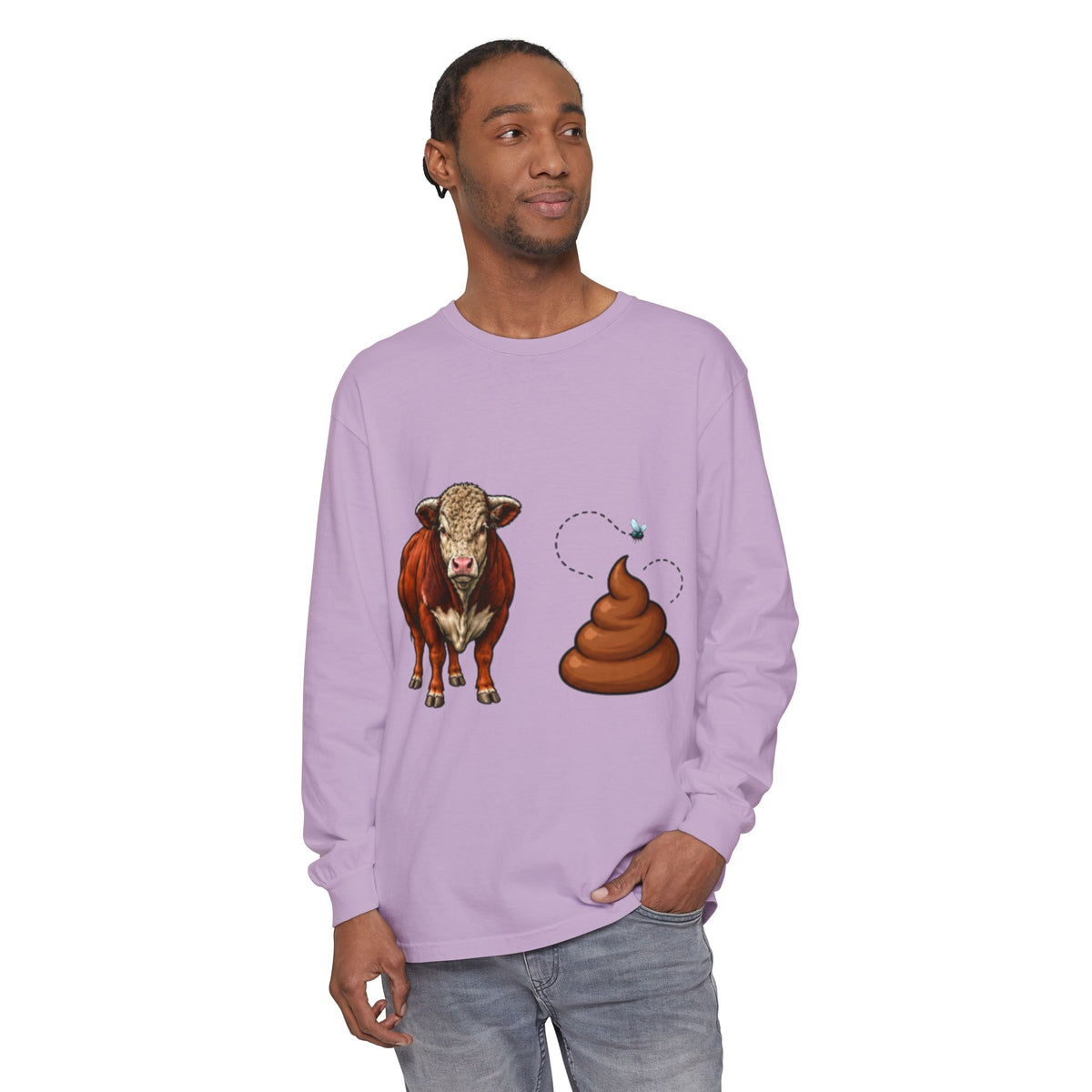 Bull & Poo Graphic Long Sleeve Tee