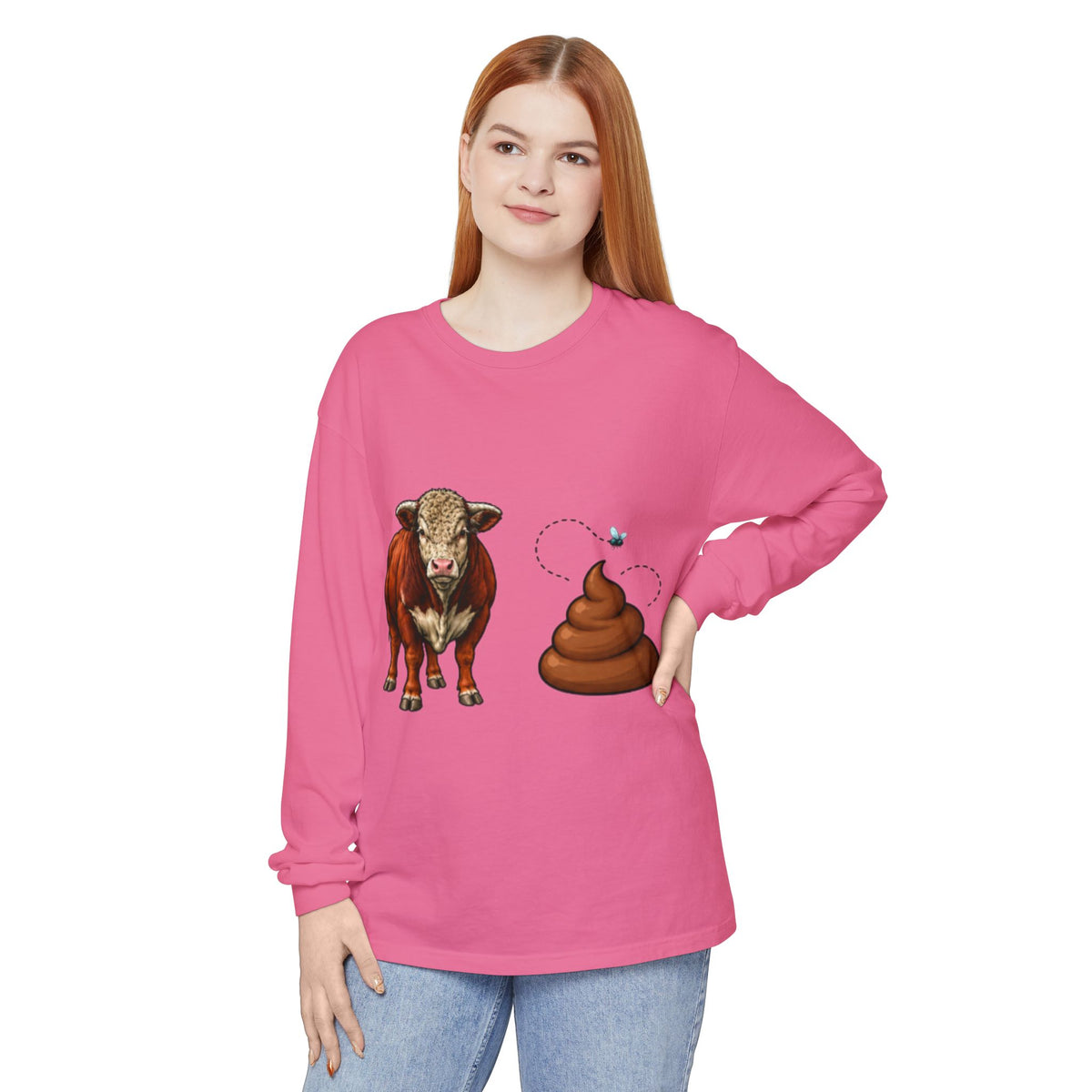 Bull & Poo Graphic Long Sleeve Tee