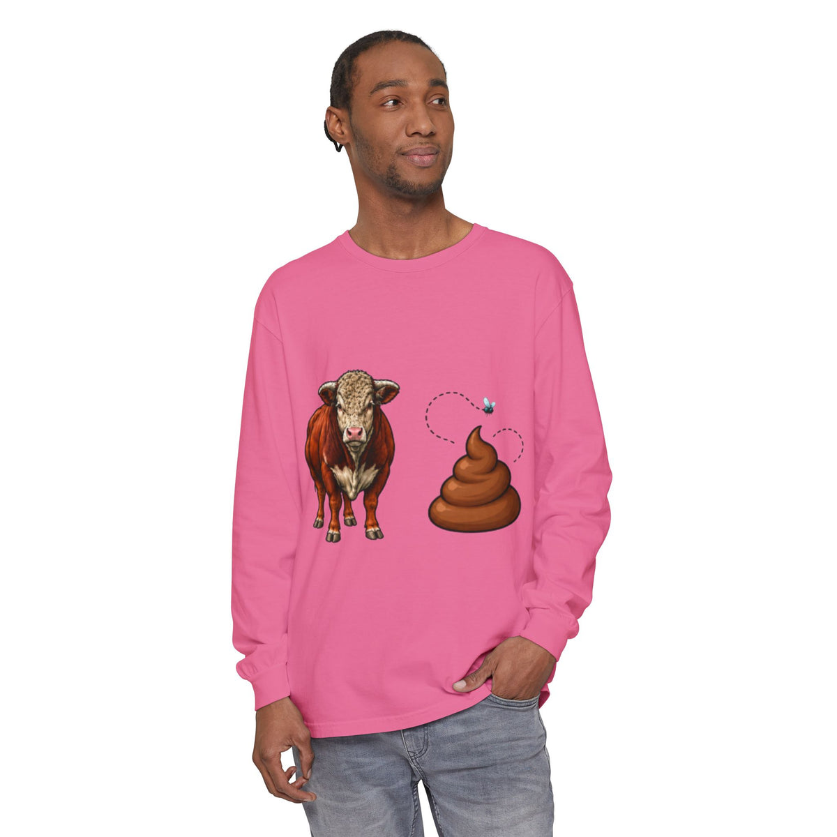 Bull & Poo Graphic Long Sleeve Tee