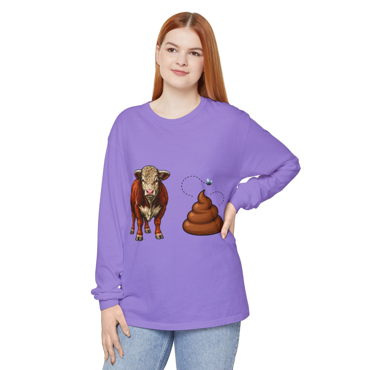 Bull & Poo Graphic Long Sleeve Tee
