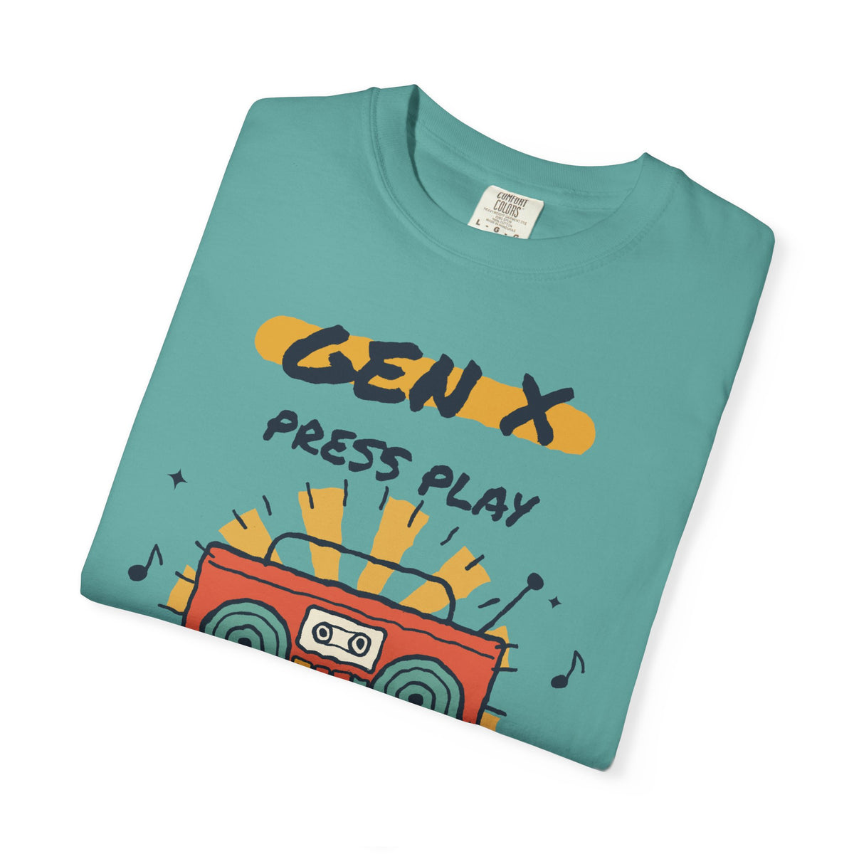 Press Play Boombox Music Graphic T-Shirt