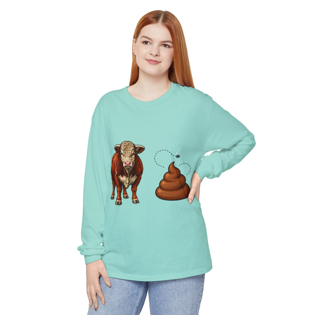 Bull & Poo Graphic Long Sleeve Tee