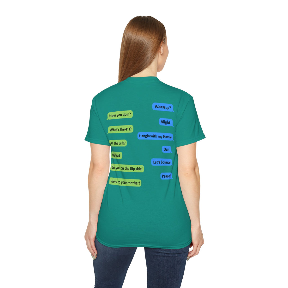 Gen X Text Tee — Retro Text Bubble Shirt with Nostalgic Phrases