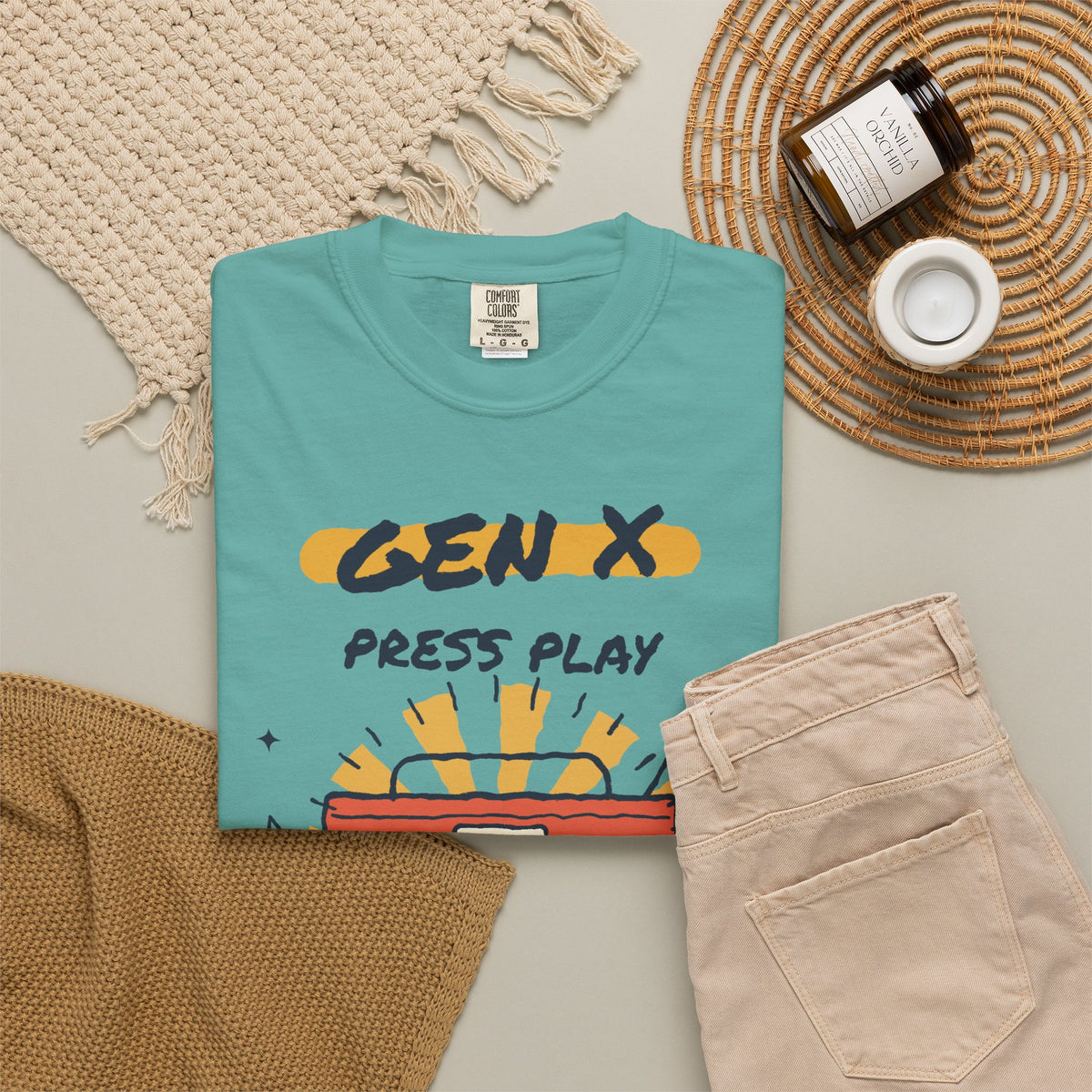 Press Play Boombox Music Graphic T-Shirt