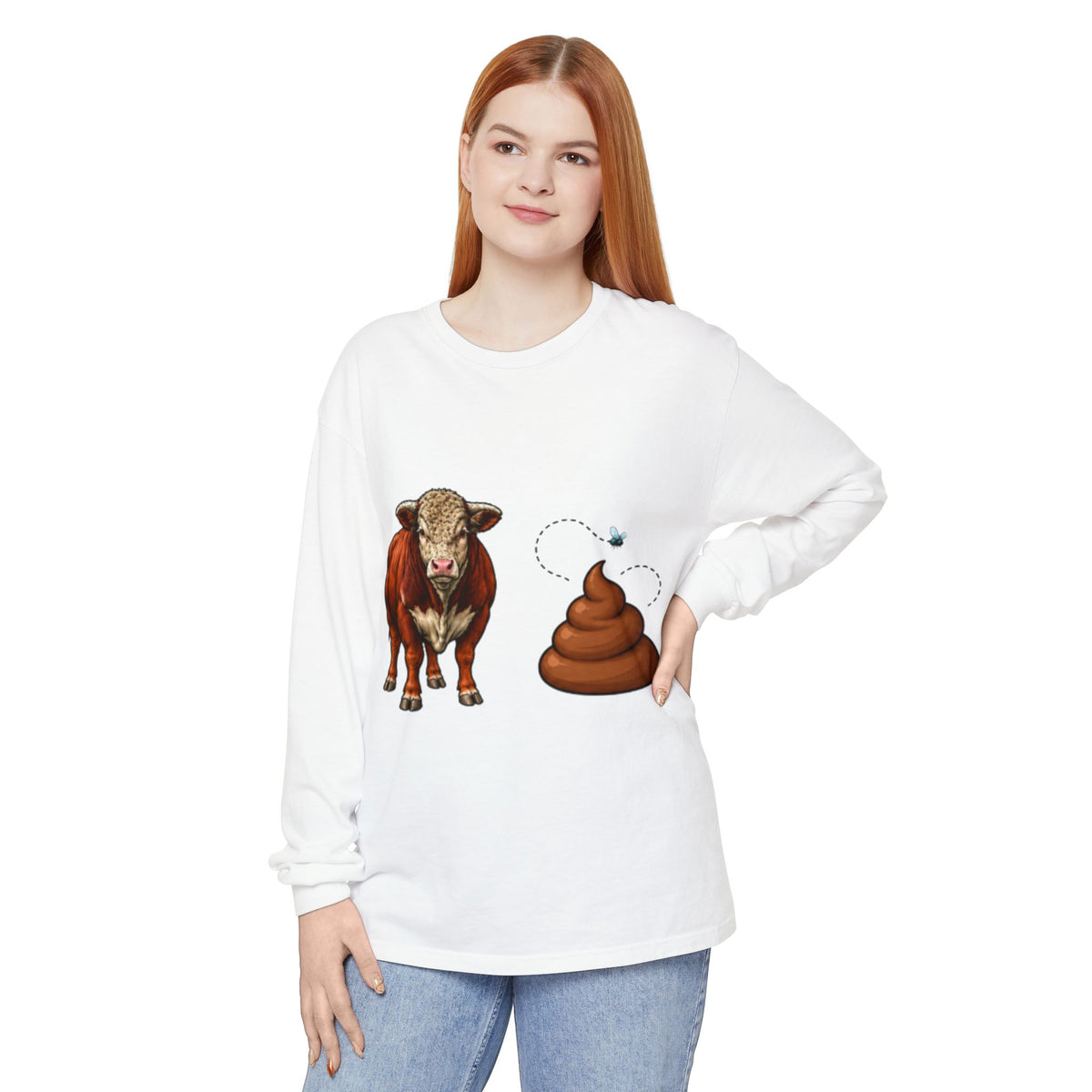 Bull & Poo Graphic Long Sleeve Tee
