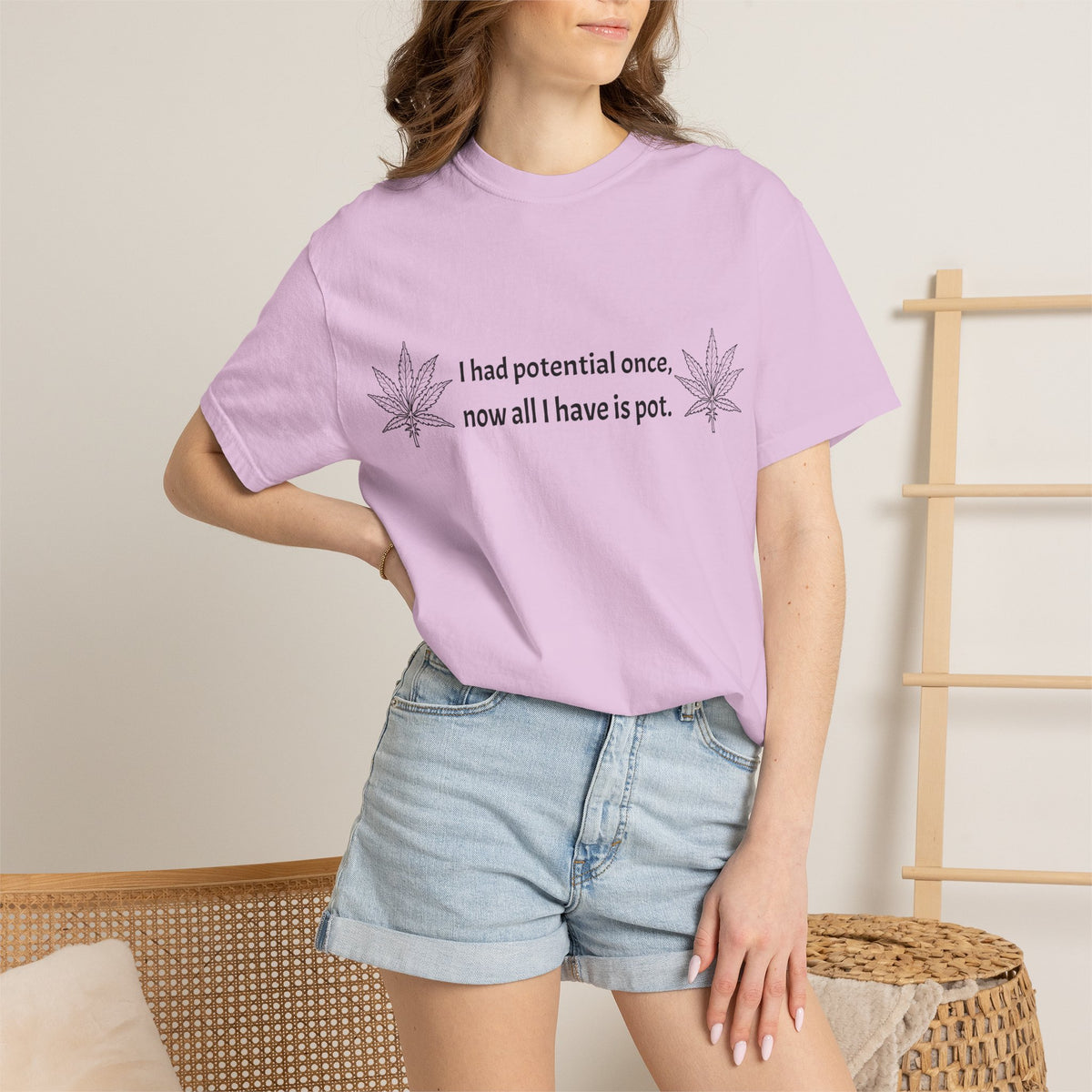 Cannabis Humor T-Shirt — "I had potential once, now all I have is pot."