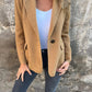 Ins Button Lapel Short Blazer Winter Fashion Commuter Jacket Outwear Women's Clothing