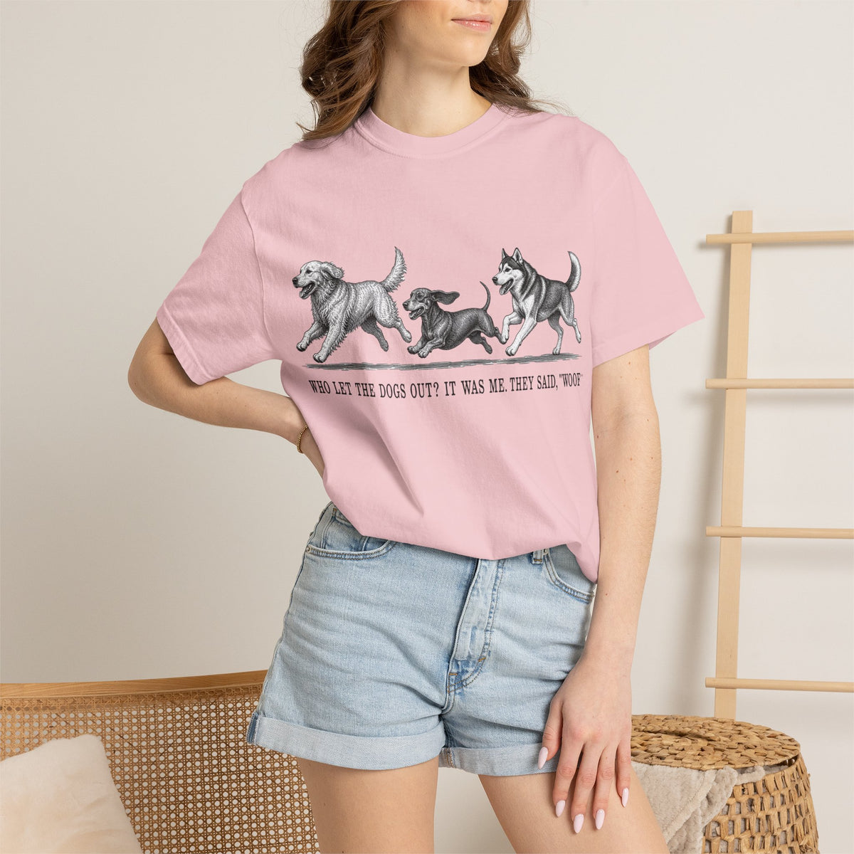 Dog Parade T-Shirt — "Who Let the Dogs Out?" Vintage Puppy Graphic Tee