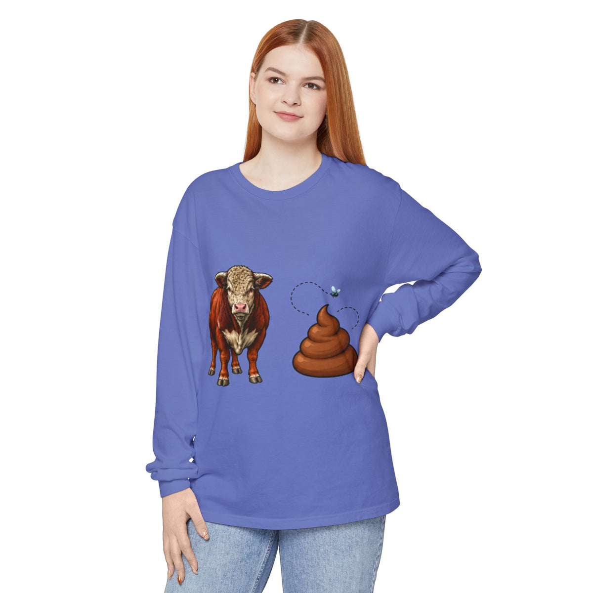 Bull & Poo Graphic Long Sleeve Tee