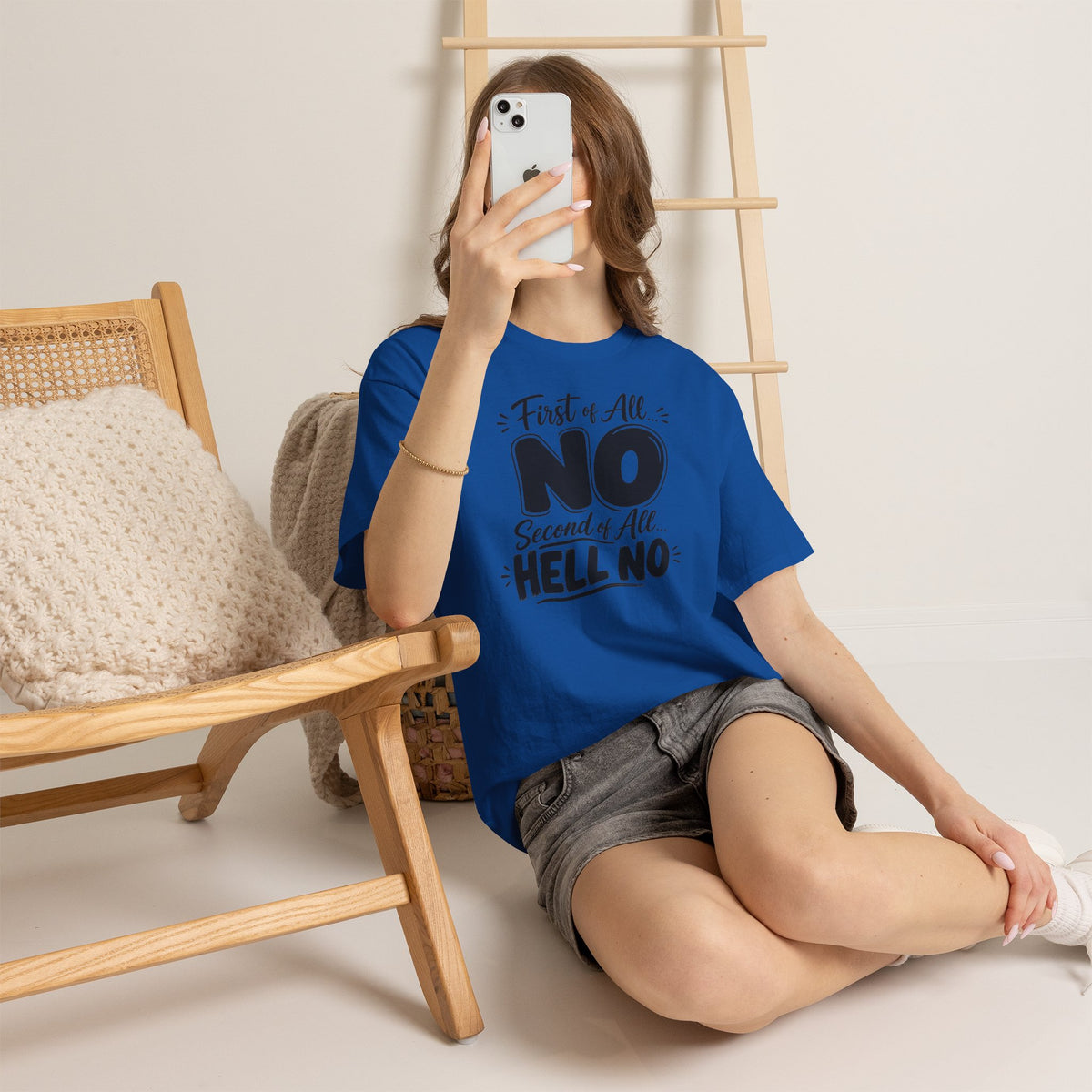 No / Hell No Graphic Tee — Funny Slogan Casual T‑Shirt