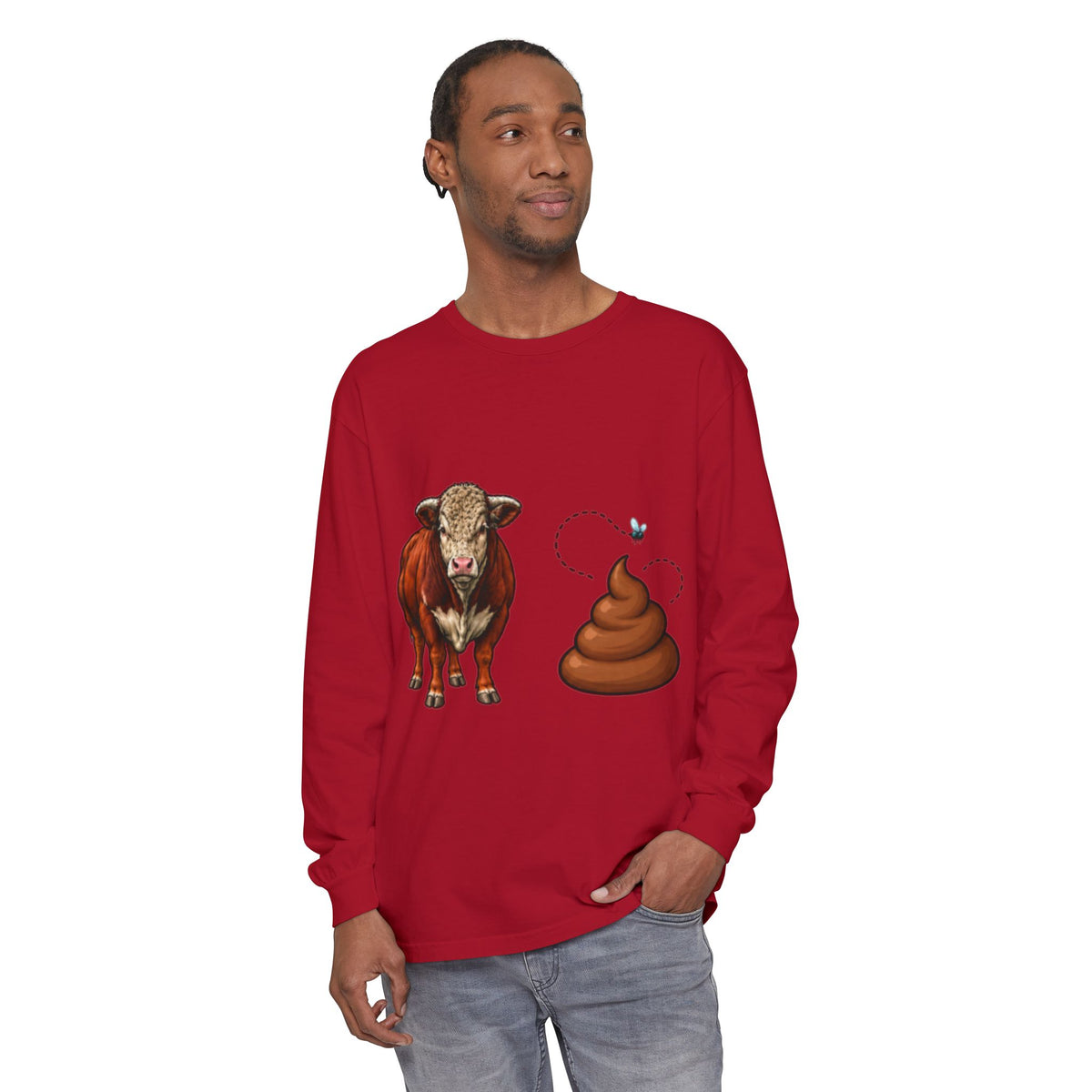 Bull & Poo Graphic Long Sleeve Tee