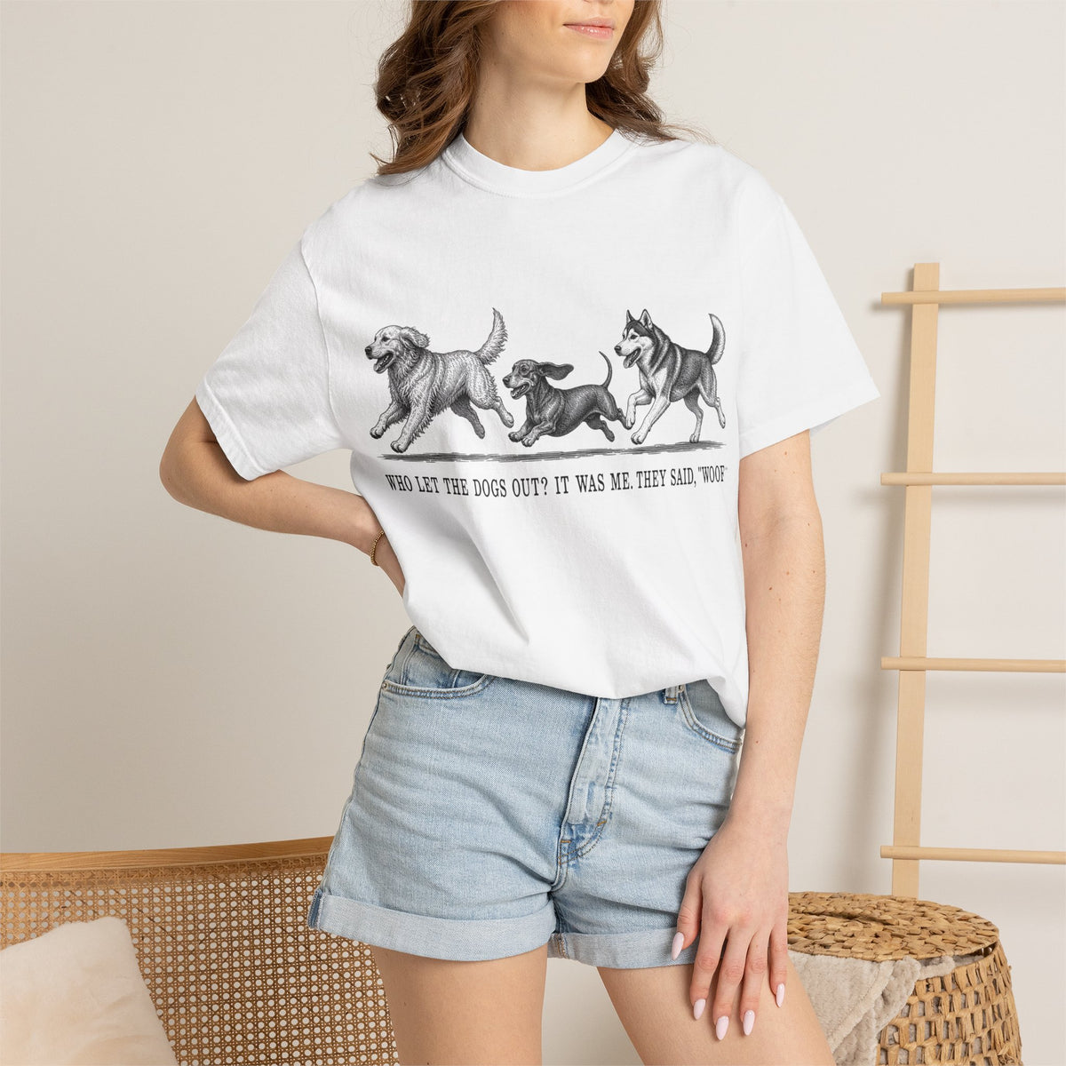Dog Parade T-Shirt — "Who Let the Dogs Out?" Vintage Puppy Graphic Tee