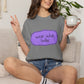Wear What Today T-Shirt — Playful Purple Label Graphic Tee on gray