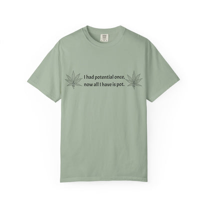 Cannabis Humor T-Shirt — "I had potential once, now all I have is pot."