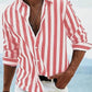Striped Print Shirt Casual Loose Long-sleeved Shirt Men's Clothing