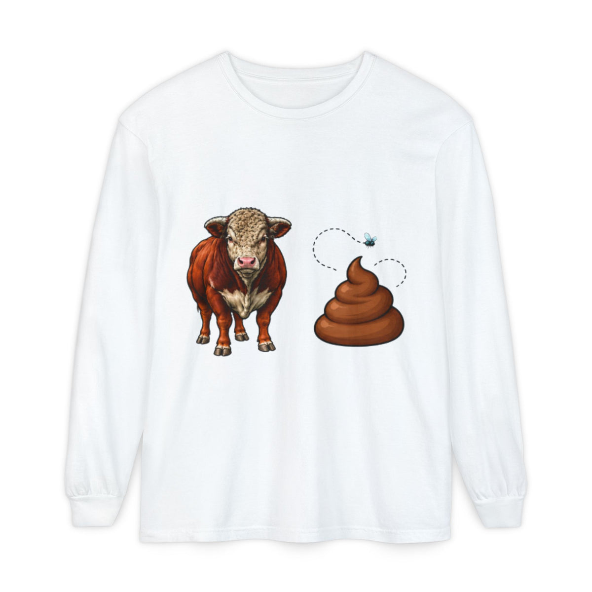 Bull & Poo Graphic Long Sleeve Tee