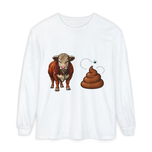 Bull & Poo Graphic Long Sleeve Tee