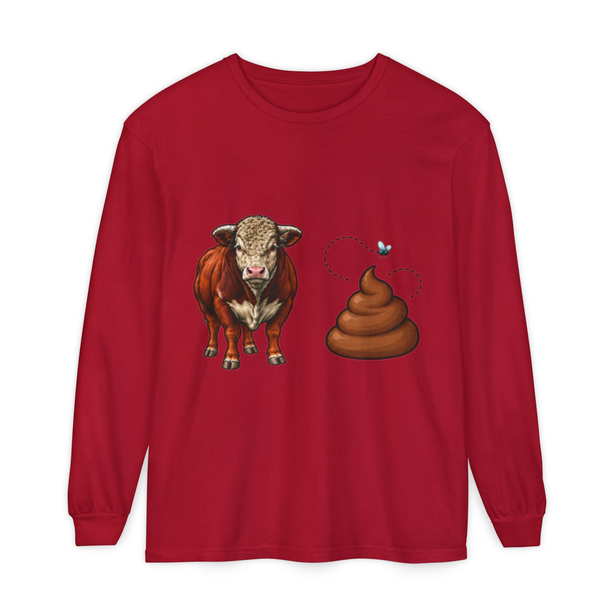Bull & Poo Graphic Long Sleeve Tee