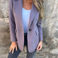 Ins Button Lapel Short Blazer Winter Fashion Commuter Jacket Outwear Women's Clothing