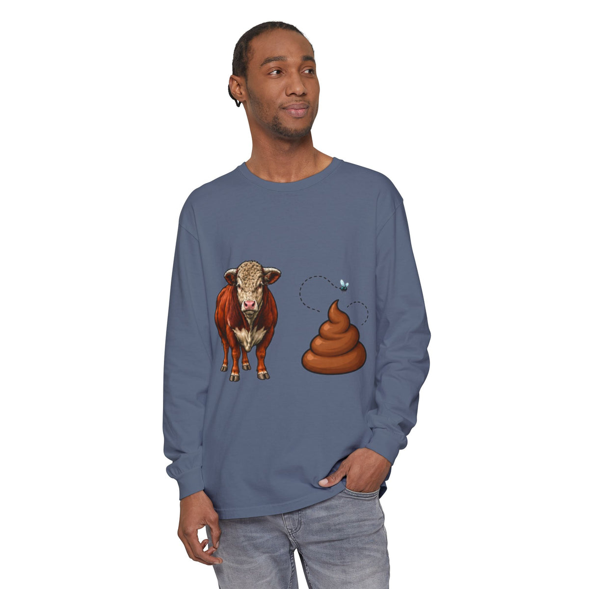 Bull & Poo Graphic Long Sleeve Tee