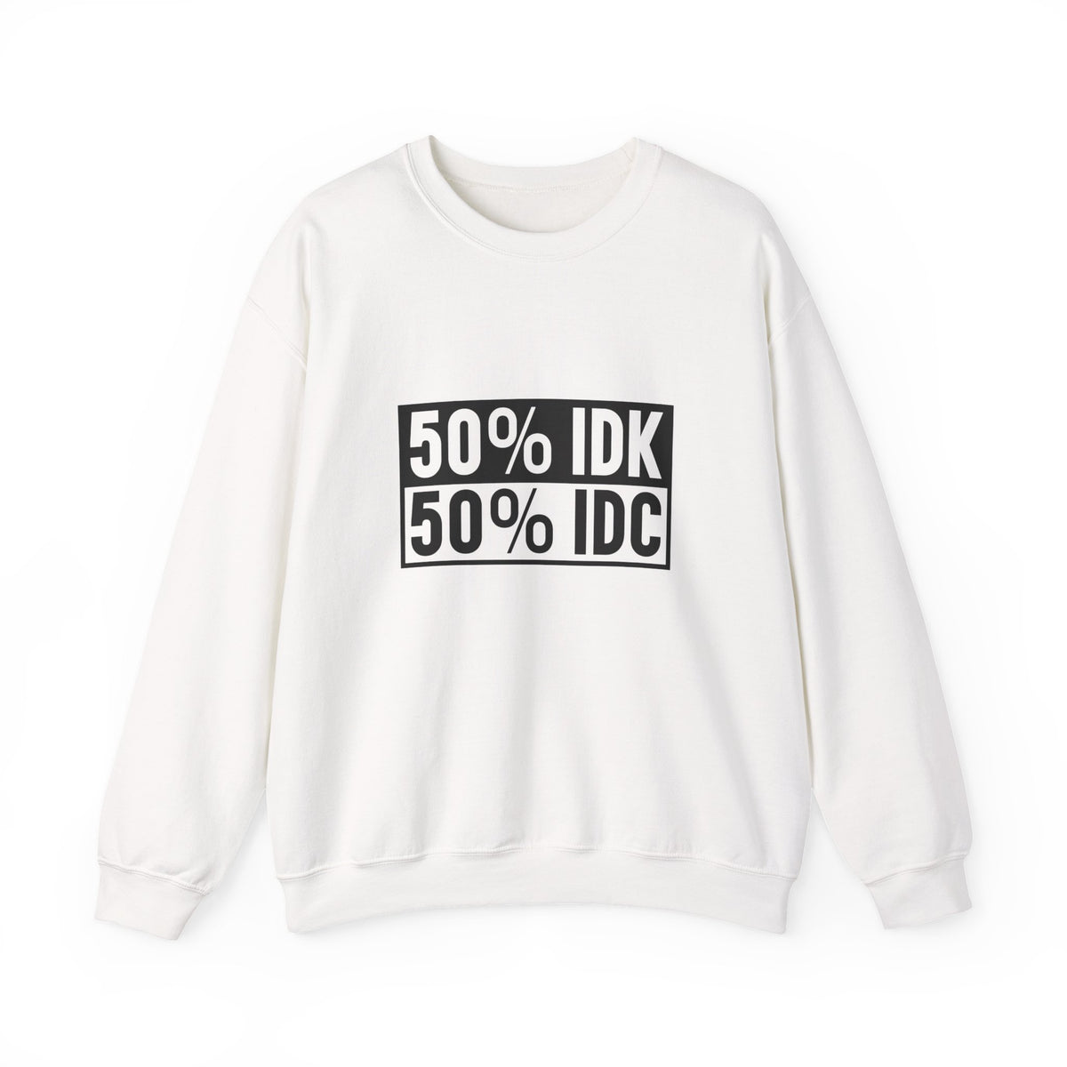 Crewneck Sweatshirt — 50% IDK / 50% IDC Graphic Pullover