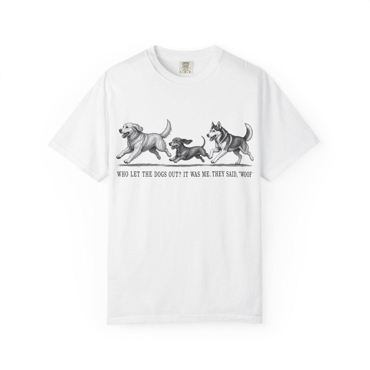 Dog Parade T-Shirt — "Who Let the Dogs Out?" Vintage Puppy Graphic Tee