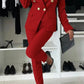 Lapel Button-Down Jacket & Slim-Fit Trousers Suit – 15 Colors XS–XXL