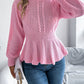 Autumn Winter Solid Color Twist Waist Trimming Ruffles Long Sleeve Pullover Sweater Women Clothing
