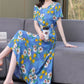 New Fashion Casual 2024 Summer Elegant Dresses For Women O-Neck Print Vintage Short Sleeve Dress Loose Women Clothing