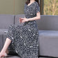 New Fashion Casual 2024 Summer Elegant Dresses For Women O-Neck Print Vintage Short Sleeve Dress Loose Women Clothing