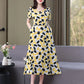 New Fashion Casual 2024 Summer Elegant Dresses For Women O-Neck Print Vintage Short Sleeve Dress Loose Women Clothing