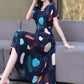 New Fashion Casual 2024 Summer Elegant Dresses For Women O-Neck Print Vintage Short Sleeve Dress Loose Women Clothing