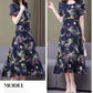 New Fashion Casual 2024 Summer Elegant Dresses For Women O-Neck Print Vintage Short Sleeve Dress Loose Women Clothing