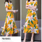 New Fashion Casual 2024 Summer Elegant Dresses For Women O-Neck Print Vintage Short Sleeve Dress Loose Women Clothing