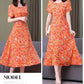 New Fashion Casual 2024 Summer Elegant Dresses For Women O-Neck Print Vintage Short Sleeve Dress Loose Women Clothing