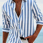Striped Print Shirt Casual Loose Long-sleeved Shirt Men's Clothing