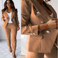 Lapel Button-Down Jacket & Slim-Fit Trousers Suit – 15 Colors XS–XXL