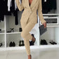 Lapel Button-Down Jacket & Slim-Fit Trousers Suit – 15 Colors XS–XXL