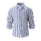 Striped Print Shirt Casual Loose Long-sleeved Shirt Men's Clothing
