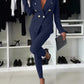 Lapel Button-Down Jacket & Slim-Fit Trousers Suit – 15 Colors XS–XXL