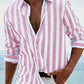Striped Print Shirt Casual Loose Long-sleeved Shirt Men's Clothing