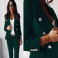 Lapel Button-Down Jacket & Slim-Fit Trousers Suit – 15 Colors XS–XXL