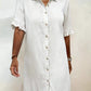 Women's Faux Denim Ruffle-Sleeve Shirt Dress